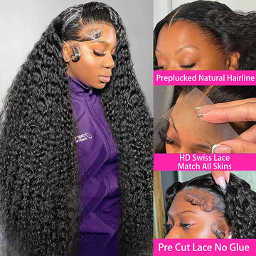 300% Deep Wave 13x6 HD Lace Frontal Wig Brazilian Water Wave 13x4