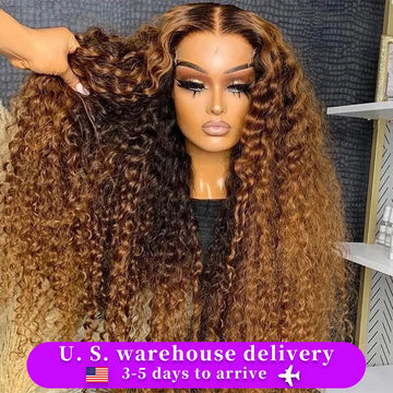 Honey Blonde Deep Water Wave 13x6 HD Lace Frontal Wig 30-34 Inch