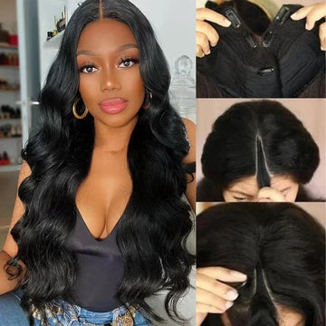 U/V Part Wig Body Wave Human Hair Upgrade No Leave Out Glueless