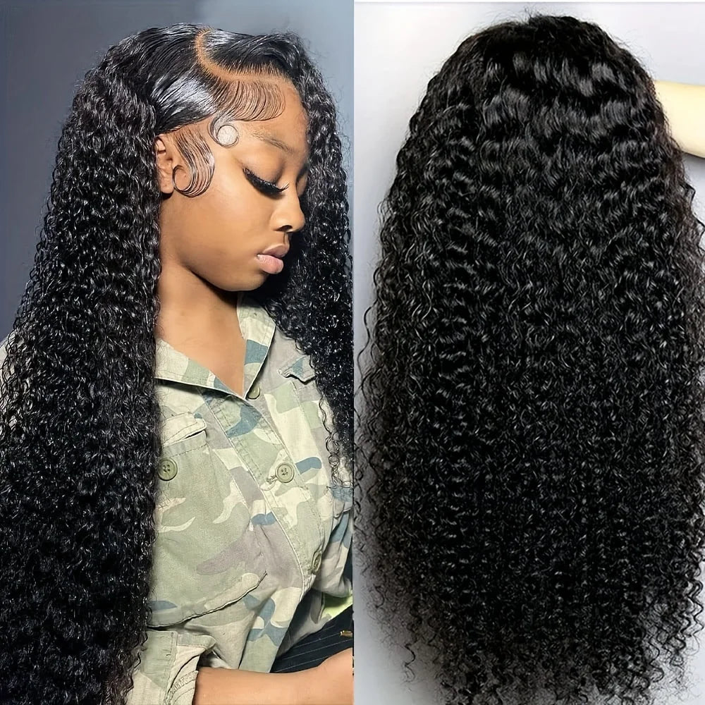 Finros 30-40" 250% Density 13x6 HD Lace Water Wave 5x5 Curly Wig