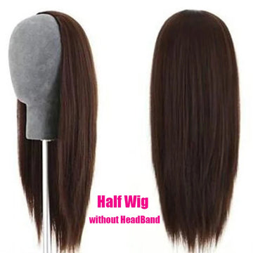 3/4 Half Wig Straight Human Hair Headband Long Malaysian Remy Glueless