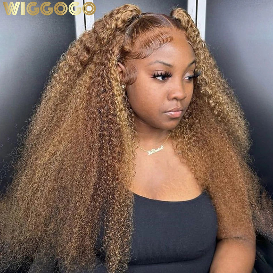 Wiggogo Highlight Blonde 13x4 HD Lace Frontal Wig Ombre Deep Wave