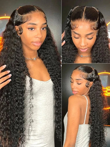 300% Deep Wave 13x6 HD Lace Frontal Wig Water Wave 13x4 250 Density