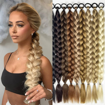 Synthetic Long Twist Braid Ponytail 24 Inch Braided Hair Extensions