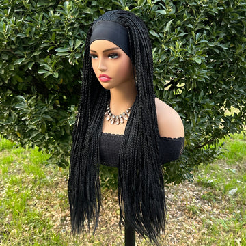 Ombre Brown Long Headband Box Braids Wig Synthetic African Dreadlocks