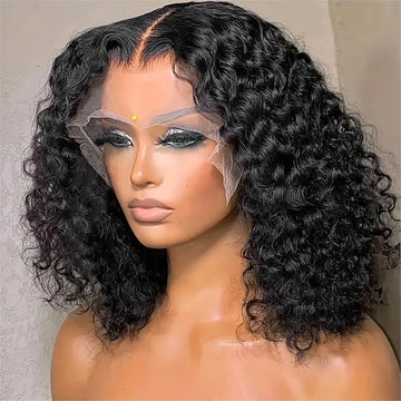 Deep Wavy Bob Wig 13x4 Lace Front Pre-Plucked 10-16 Inch Brazilian