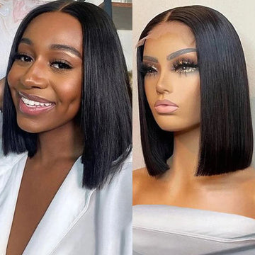 100% Human Hair Lace Frontal Bob Wig Clearance Sale Straight