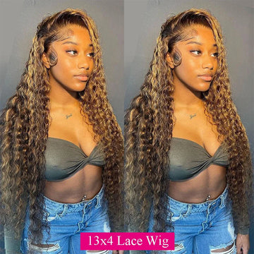 Highlight Ombre HD Lace Wig 13x6 Deep Wave Brazilian 13x4 Curly