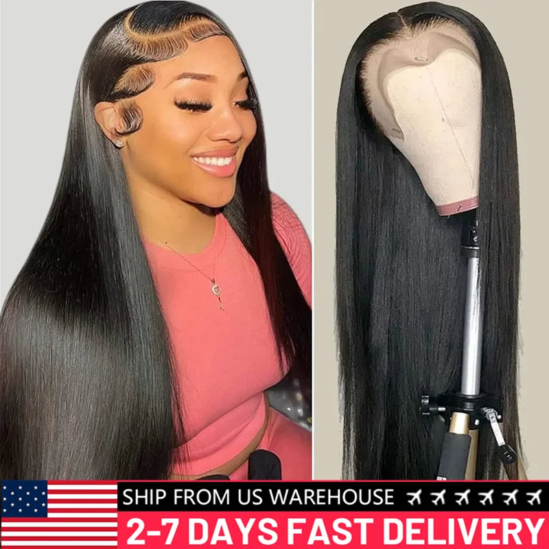 28-30" Straight Human Hair Wig HD Lace Frontal 13x4/6 Transparent