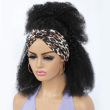 Afro Kinky Curly Headband Wig 180% Density Glueless Remy Hair