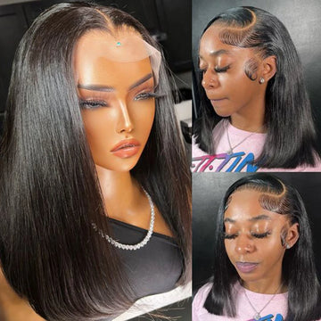 100% Human Hair Lace Frontal Bob Wig Clearance Sale Straight