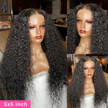 Water Wave Lace Front Wig 4x4 5x5 13x4 13x6 HD Lace 360 Curly