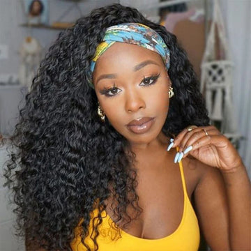 Brazilian Water Wave Headband Wig 100% Human Hair Clearance Sale