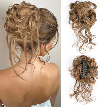 Chorliss Synthetic Claw Chignon Messy Curly Hair Bun Clip-In Extensions