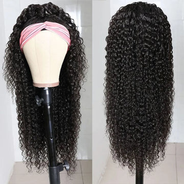 Brazilian Water Wave Headband Wig 100% Human Hair Clearance Sale