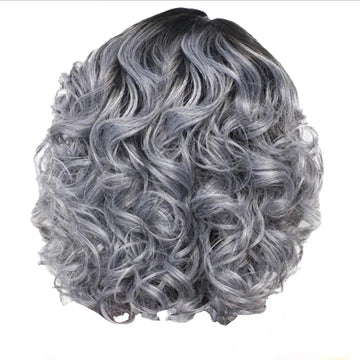 Luvkiss Salt and Pepper Grey Wave Bob Wig 5x5 Lace Closure Pre-Plucked