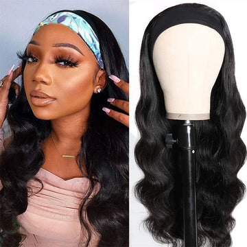 Headband Body Wave Human Hair Wig 180% Density Brazilian Glueless