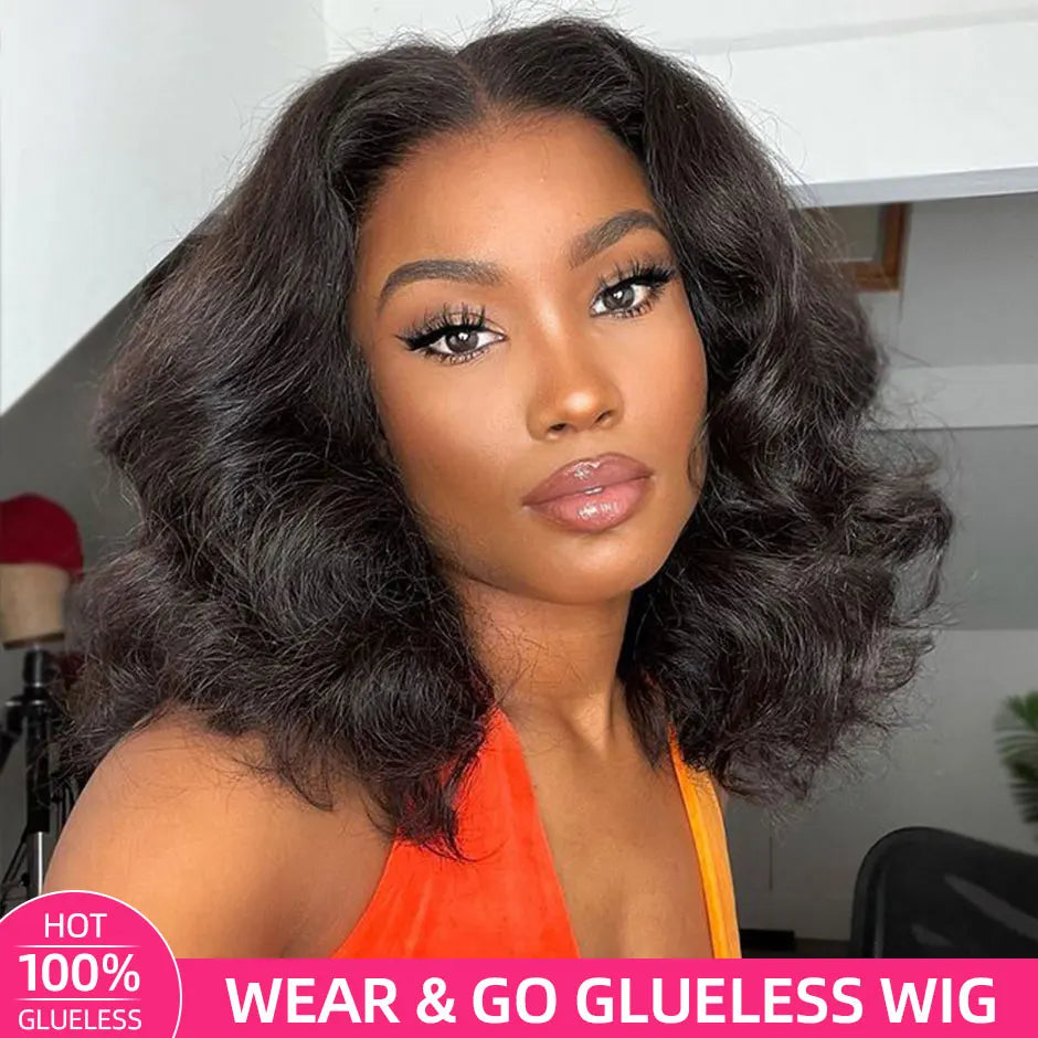 Wear and Go Body Wave Bob Wig 4x4 Glueless Lace Front Pre-Plucked