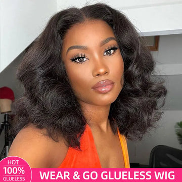 Wear and Go Body Wave Bob Wig 4x4 Glueless Lace Front Pre-Plucked