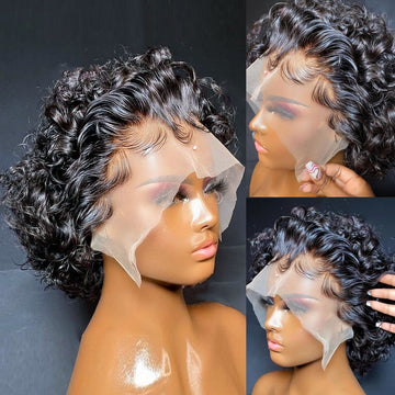 Pixie Cut Wig Short Curly Human Hair Wig